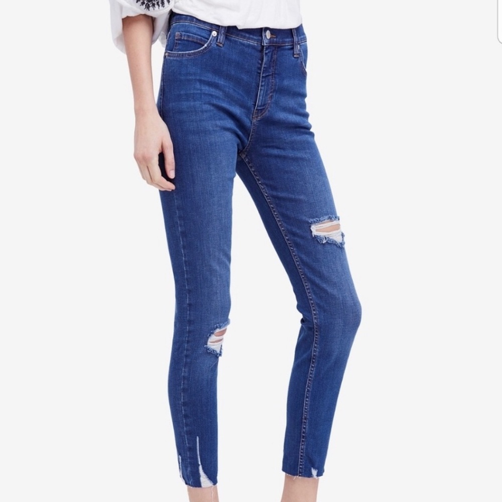 Free People NWT Distressed Denim Jeans
